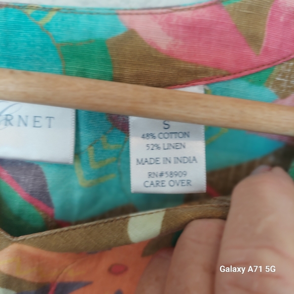 Vintage 1950's A Line Floral Dress Short Sleeve Side Slits Sz S - Picture 14 of 15